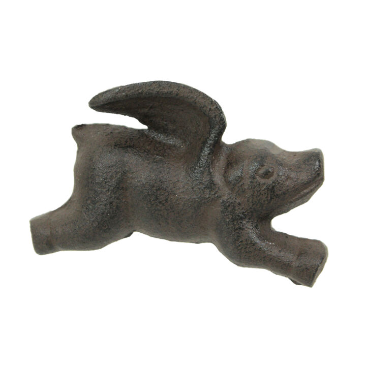 Set of 6 Cast Iron Flying Pig Drawer Pulls Decorative Cabinet Knobs Home Decor