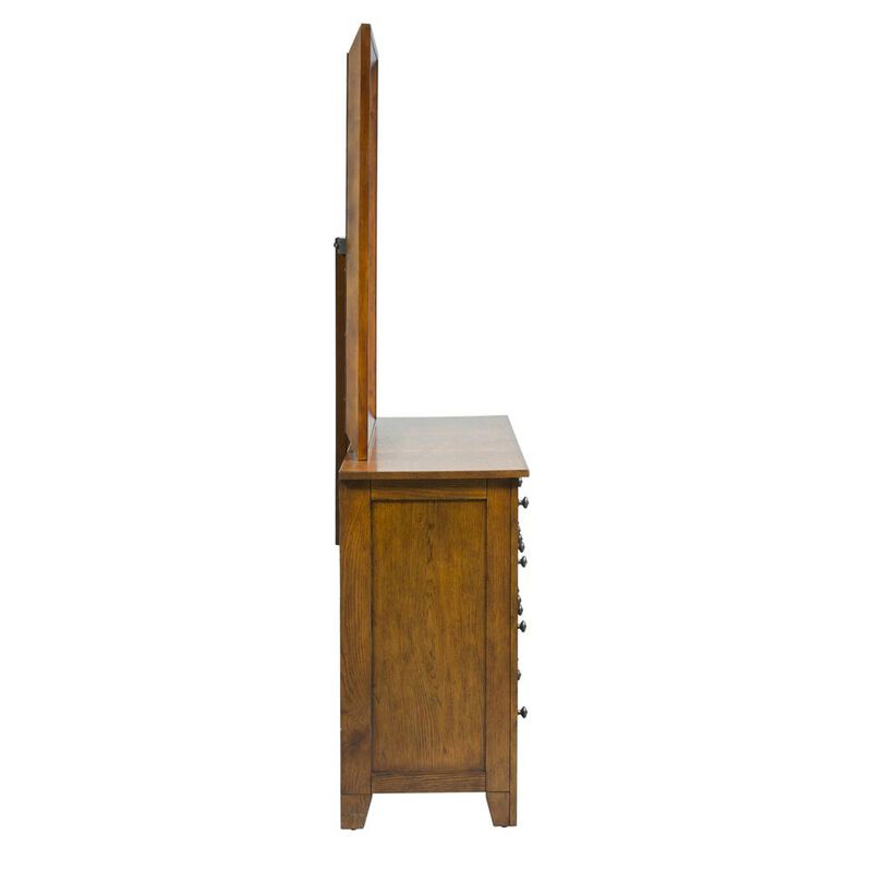 Liberty Furniture Grandpas Cabin Dresser & Mirror in Aged Oak image number 2