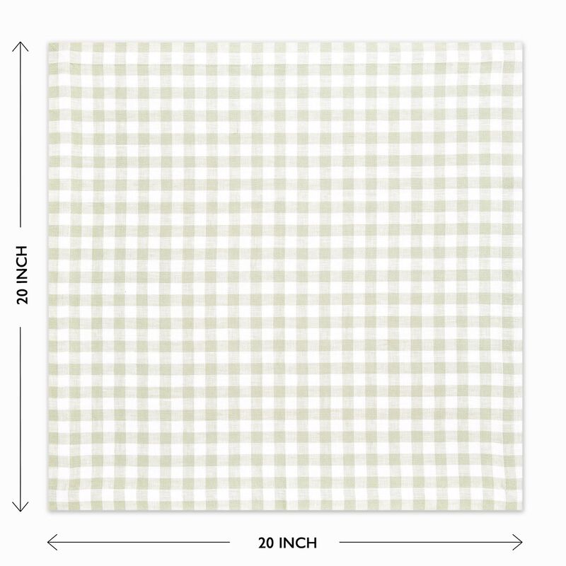 Linen Dinner Napkins - Gingham Check image number 2