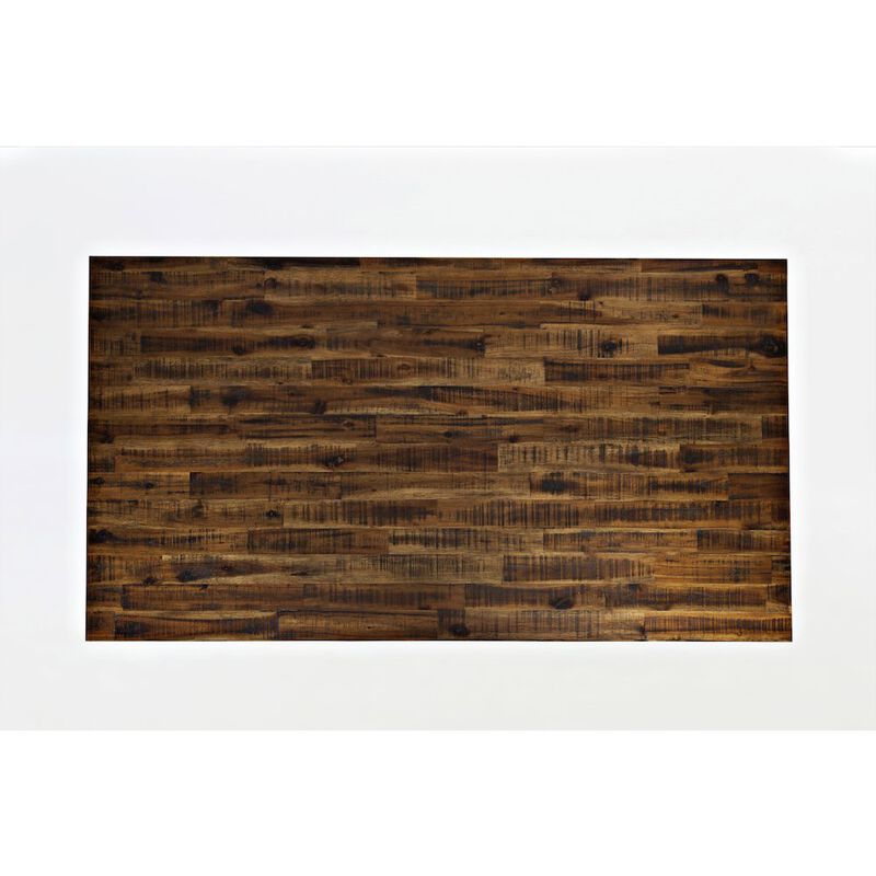 Jofran Cannon Valley Rustic Industrial Brown 72 Table + 6 Upholstered Dining Chairs