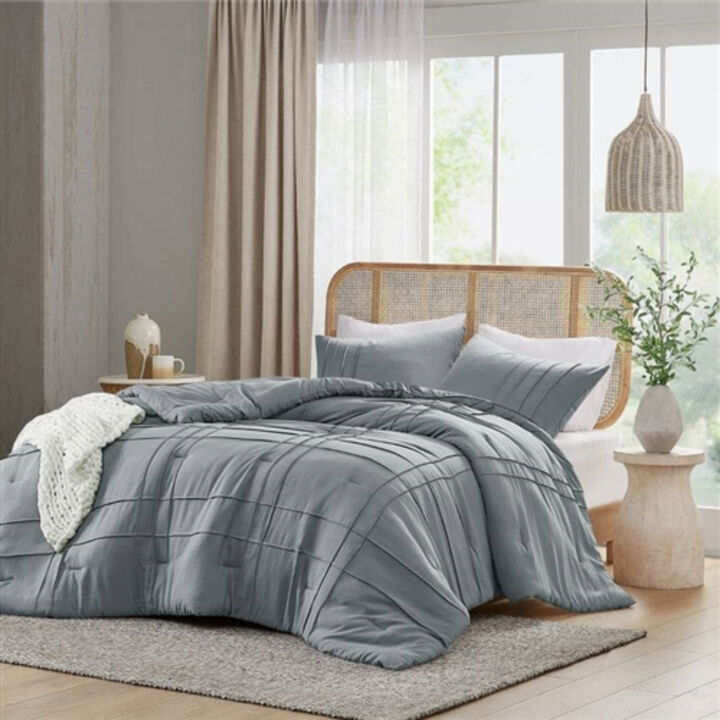 3-Piece Soft Microfiber Pleated Comforter Set – Lightweight & Cozy