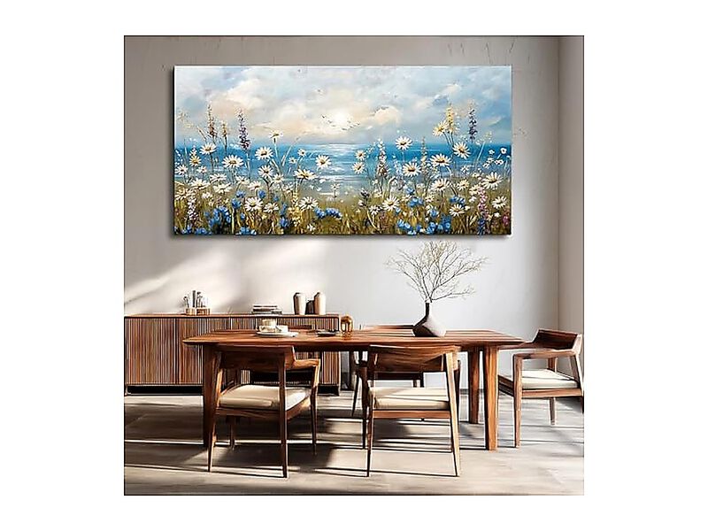 Canvas Wall Art Living Room Decor Bedroom Office Modern Hotel White Flower image number 3