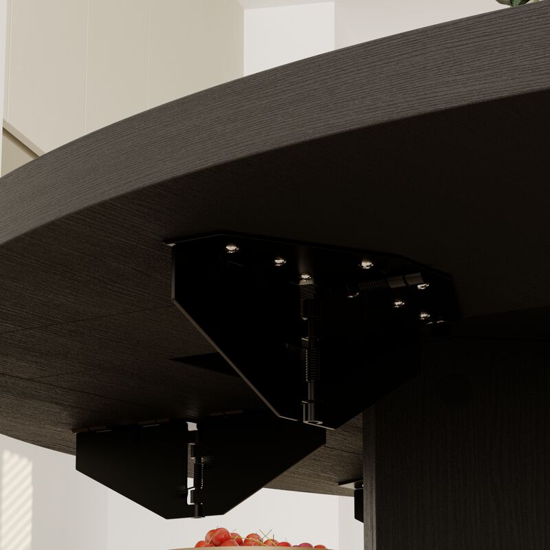 FUFU&GAGA Stylish Foldable Dining Table with Foldable and Fully Thickened Design, Wood Grain Finish, (47.2 in. W x 29.5 in. D x 33.5 in. H), Black