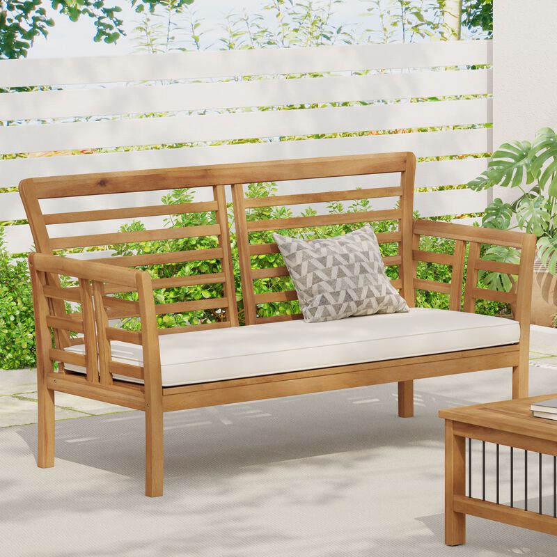 Tembri Acacia Wood Outdoor Loveseat image number 1