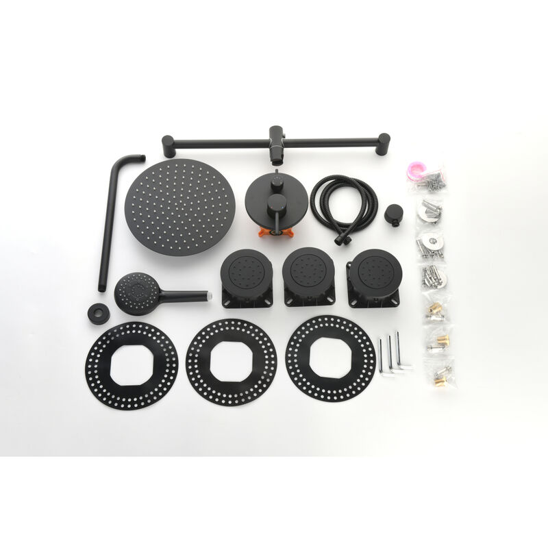 Shower System With Shower Head, Hand Shower, Slide Bar, Body Sprays, Shower Arm, Hose, Valve