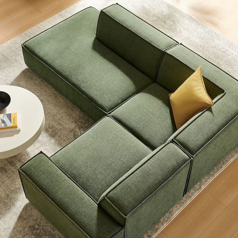 Restore 3-Piece Performance Fabric Upholstered Modular L-Shaped Sectional Sofa image number 9
