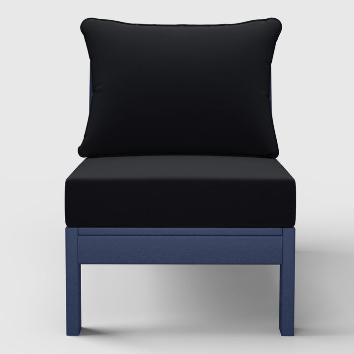 Outdoor HDPE Deep Seating Modular Armless Patio Chair