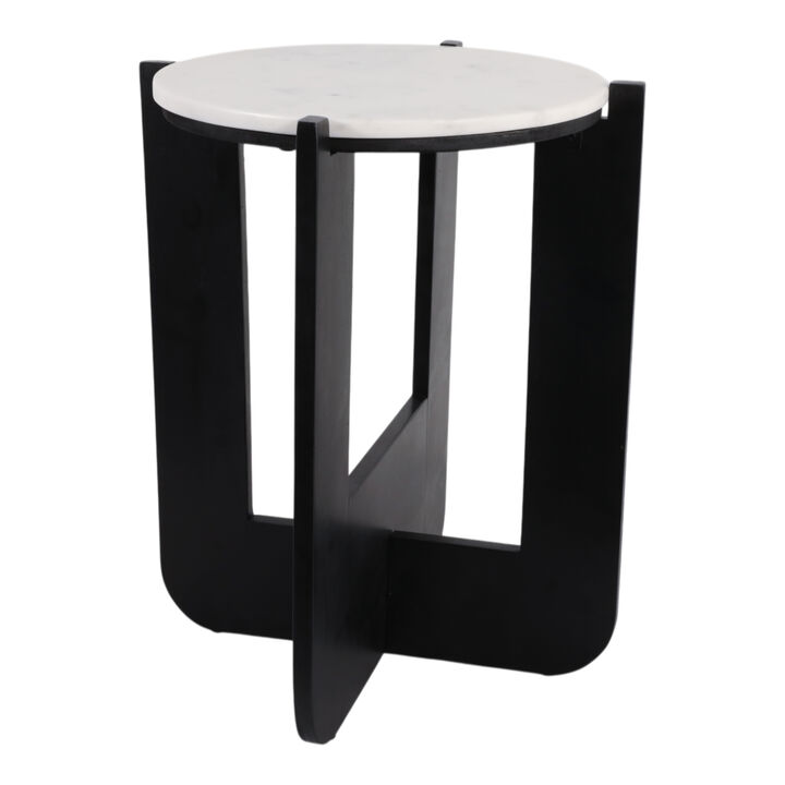 Criss-Cross Marble Top Accent Table