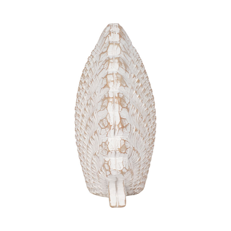 8" Sea Scallop Shell Woven Pattern, White image number 2