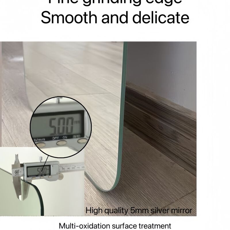 ELEMENT ACE 60 Inch Full Body Round Corner Wall Hanging Mirror High Definition Explosion Proof Silver Glass for Living Room Bedroom Cloakroom Home Decor image number 5