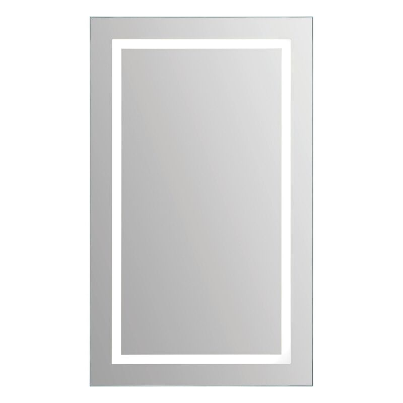 40" Silver LED Glass Framed Beveled Rectangular Pre-Lit Wall Mirror