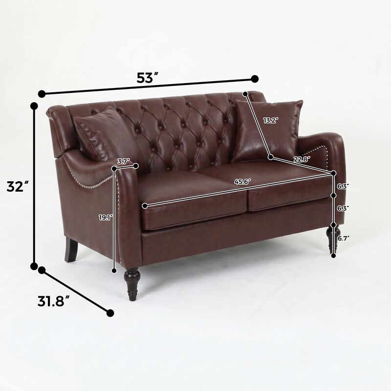 Nulin PU Leather Loveseat Sofa image number 9