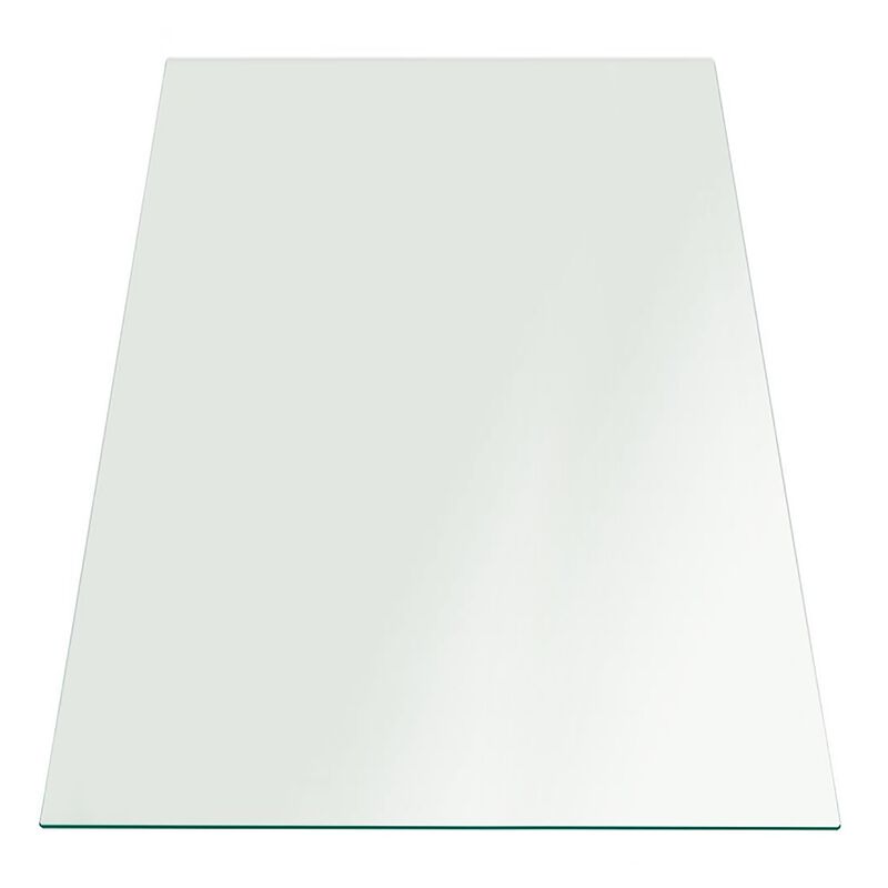 Fab Glass and Mirror Rectangle Glass Table Top, 18"" x 24"", Clear
