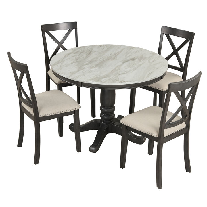 Streamdale Solid Wood Dining Set for 4