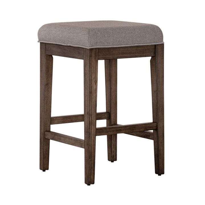 Liberty Furniture Arrowcreek Upholstered Console Stool in Weathered Stone