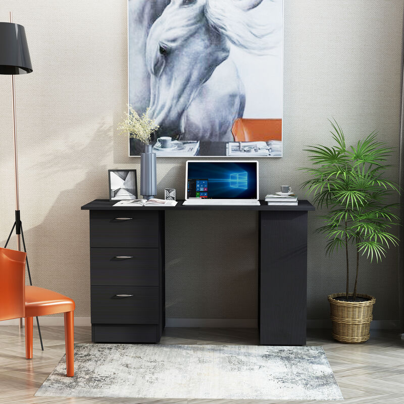 Hivvago 47" Computer Desk with Bookcase and 3 Drawers image number 1