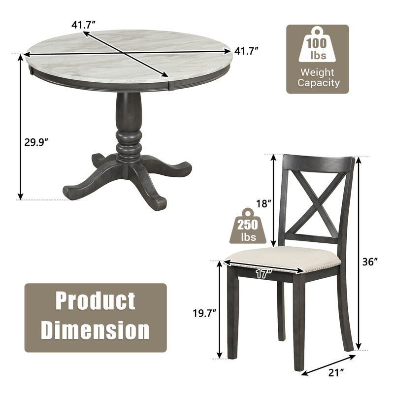 Streamdale Solid Wood Dining Set for 4