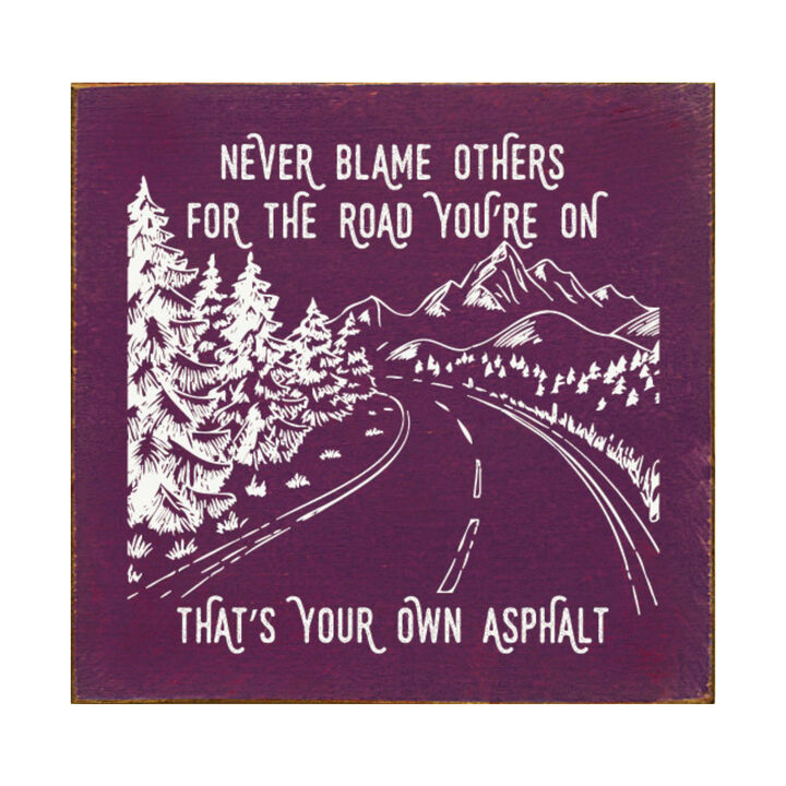 Inspirational Wooden Wall Art Sign Rustic Home Decor Motivational Quote Plaque Never Blame Others