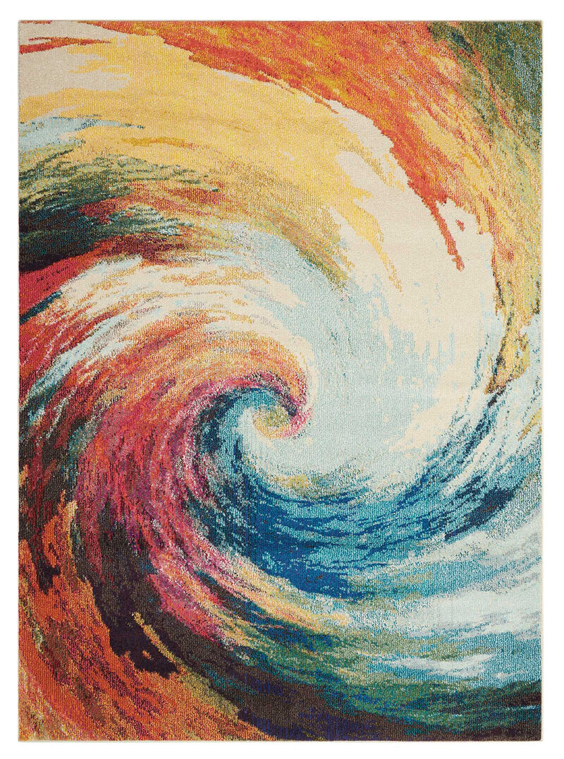 4 X 6 Wave Abstract Power Loom Non Skid Area Rug image number 0