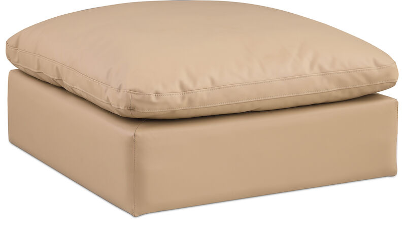 Meridian Furniture Comfy Tan Vegan Leather Modular Ottoman