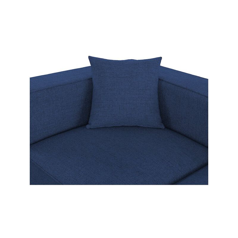 Meridian Furniture Cube Navy Durable Linen Textured Corner Chair