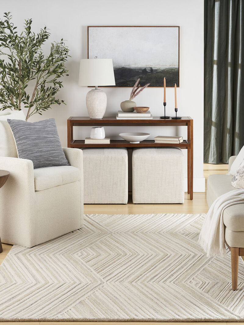 Graceful GRU03 Ivory 3'9" x 5'9" Rug