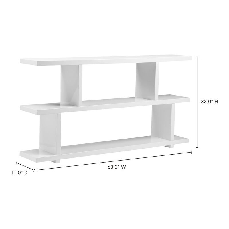 Starlight Canyon Home White Bookshelf &ndash; Small Wooden Bookshelf with 2 Tier Storage Shelves image number 3