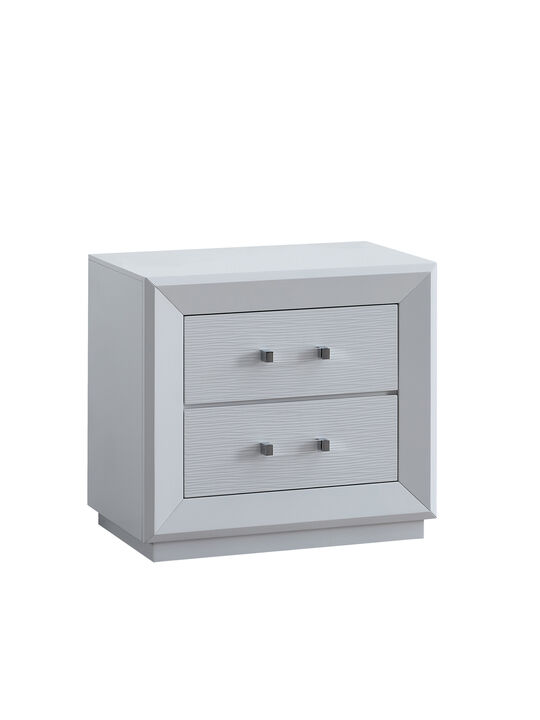 Mars White 2-Drawer 30 in. W Nightstand
