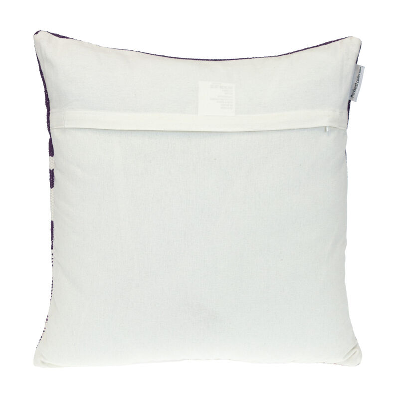 HomeRoots 18" Purple and White Cotton Throw Pillow image number 2