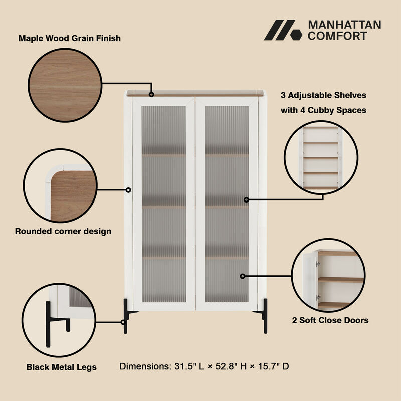 Abbey Beige D&eacute;cor Cabinet