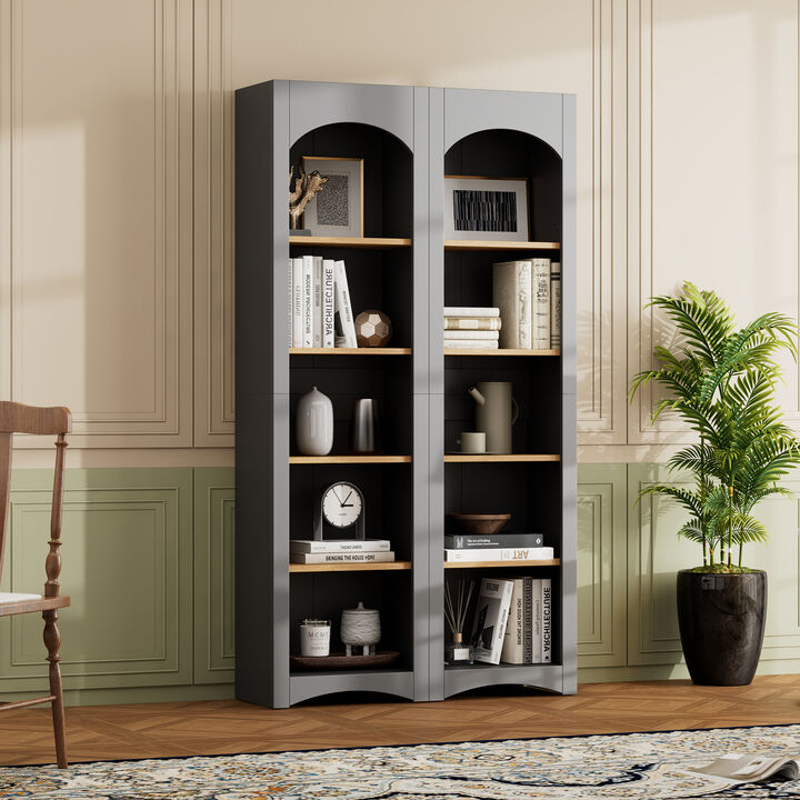 Merax Farmhouse 5 Tier Bookshelf Bookcase Storage Cabinet