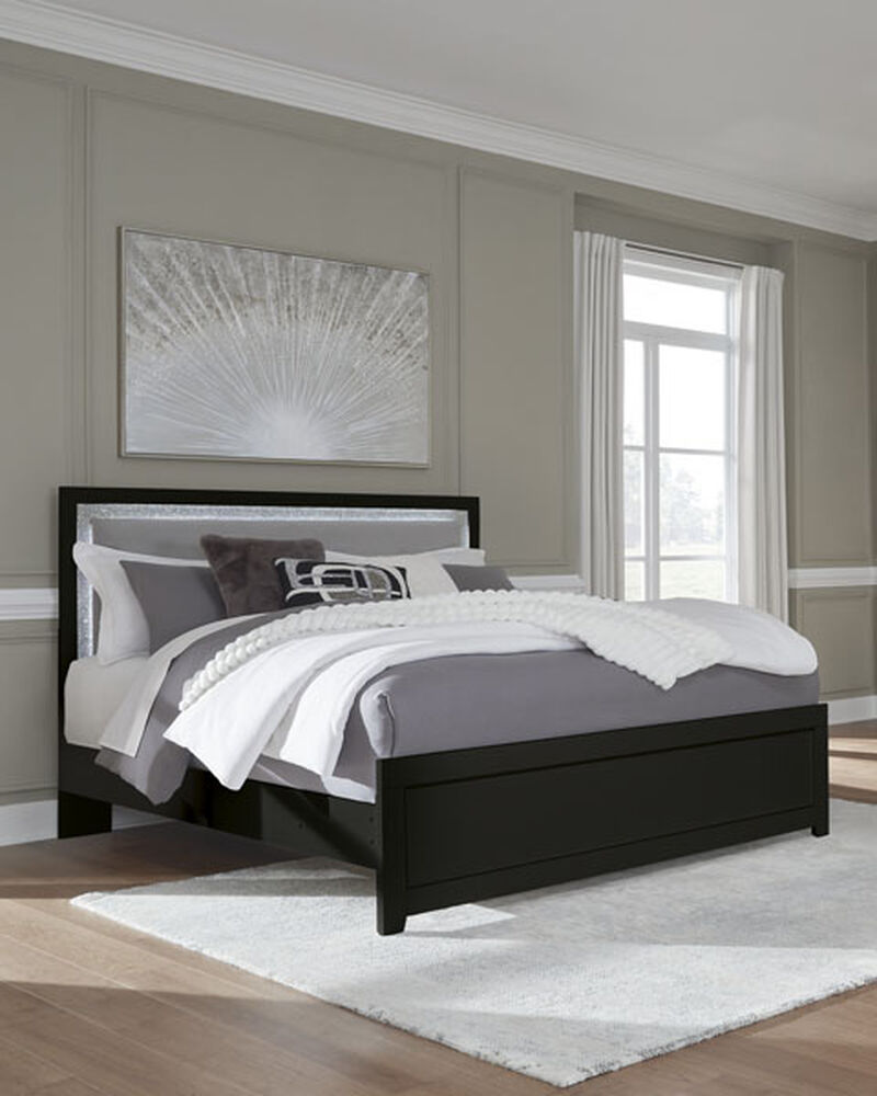 Raechalla Black Queen Bed image number 1