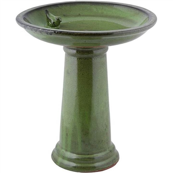 Classic Outdoor Ceramic Birdbath for Backyard Wildlife