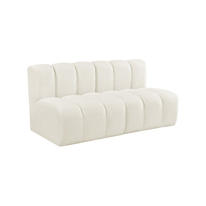 Meridian Furniture Arc Cream Velvet Modular Sofa