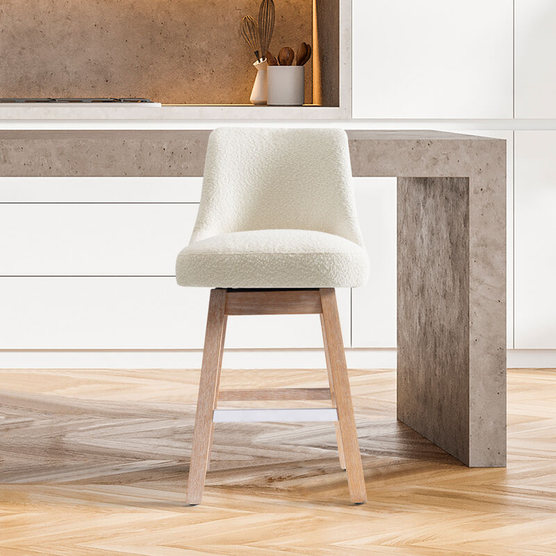 WestinTrends 26" Upholstered Swivel Counter Height Bar Stool image number 1