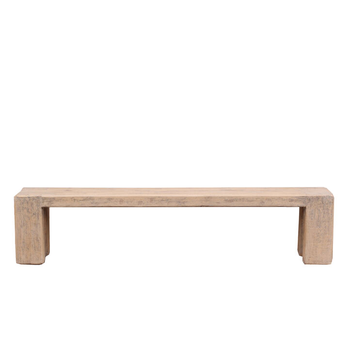Ravello Solid Wood Bench in Weathered Gray