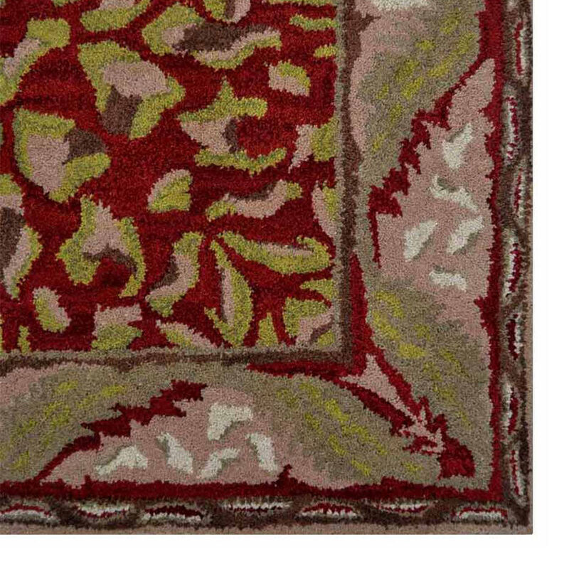 RUGSOTIC CARPETS HAND TUFTED WOOL ECO-FRIENDLY AREA RUGS  - 5'x8', Rectangle Shape, Red & Beige, Classic Oriental Traditional  Design, High Pile Thick Handmade Anti Skid Area Rugs (K00715)