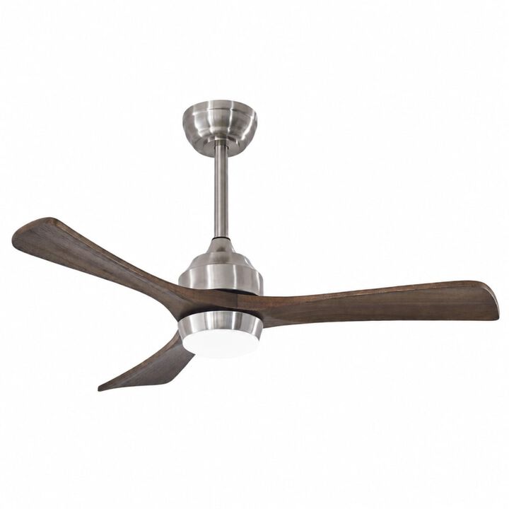 ELEMENT ACE Solid Wood Three Blade Ceiling Fan with LED Light, Remote Control, Quiet Reversible DC Motor for Indoor Rooms