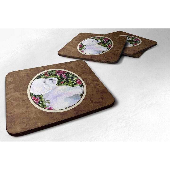 Caroline's Treasures SS8917FC Bichon Frise Foam Coasters (Set of 4), 3.5 H x 3.5 W, Multicolor