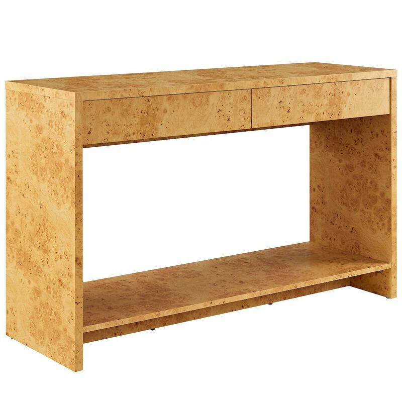 Hudson 2-Drawer Burl Wood Console Table image number 0