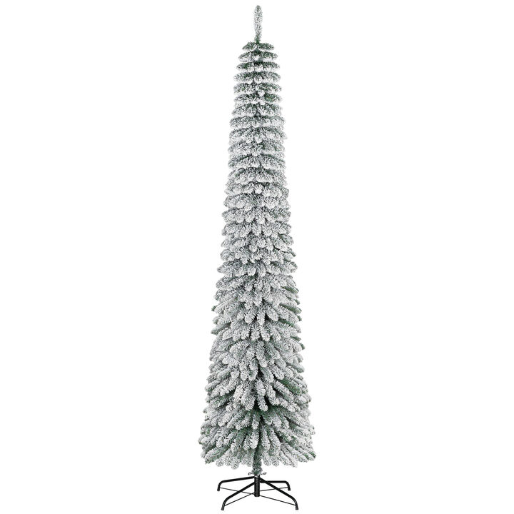 BreeBe 8FT Slim Artificial Christmas Tree with Realistic Branches