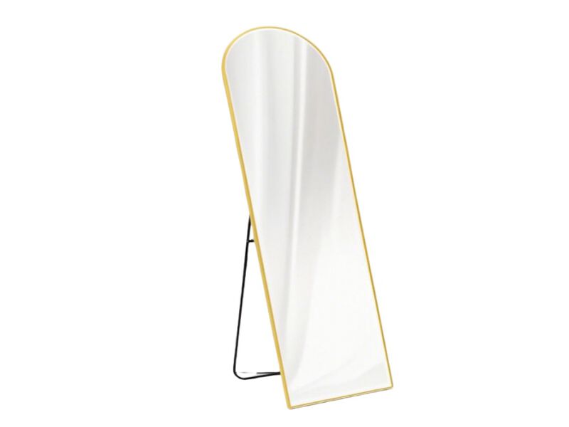 Floor Standing Mirror 59"x16", Modern Wall Mirror with Aluminum Alloy Frame, Gold
