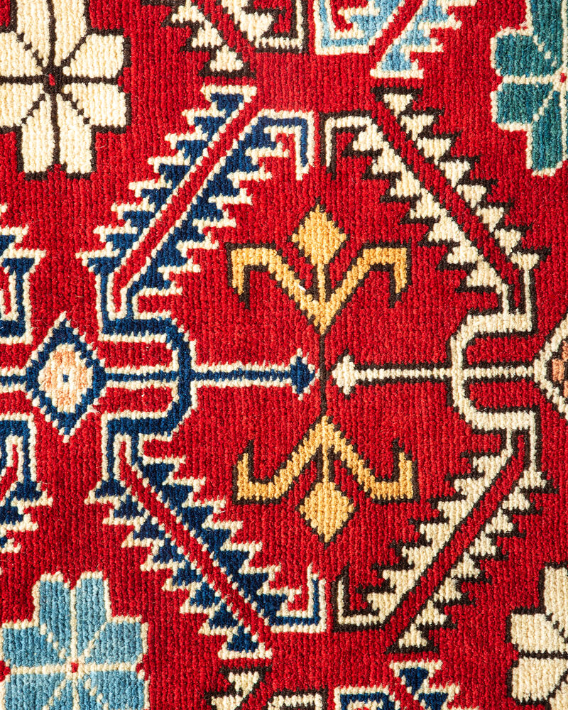 Tribal, One-of-a-Kind Hand-Knotted Area Rug  - Red, 6' 1" x 8' 4"