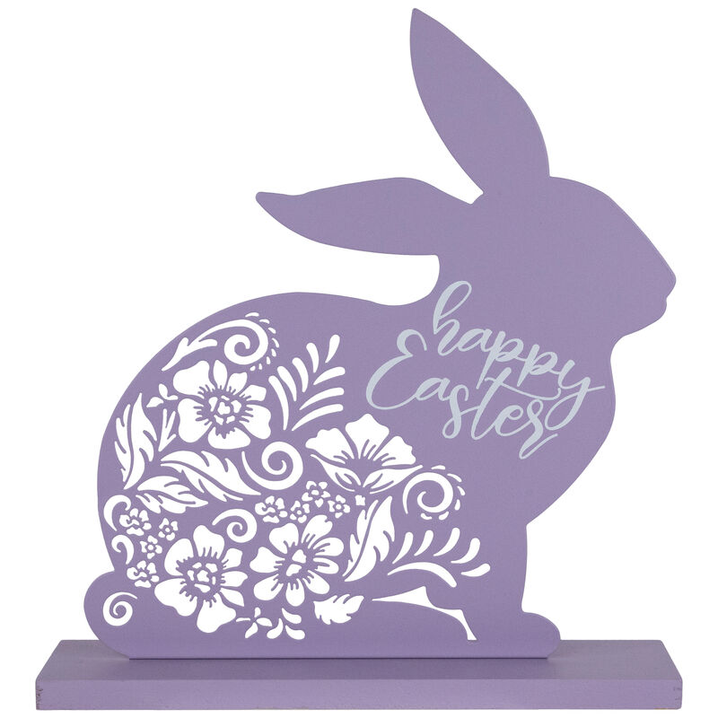 Happy Easter Floral Cut-Out Bunny Tabletop Decoration - 13"