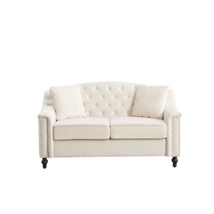 Frak 58.5" Velvet Chesterfield Loveseat