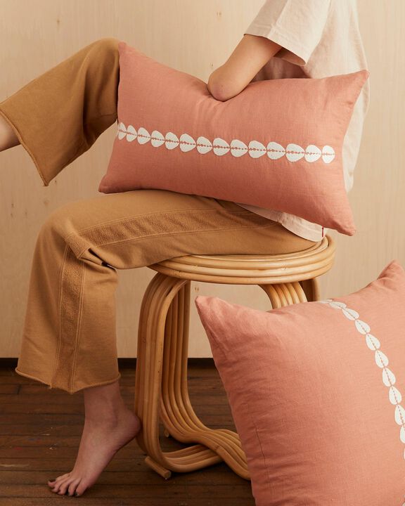 Cowrie Embroidered Pillow