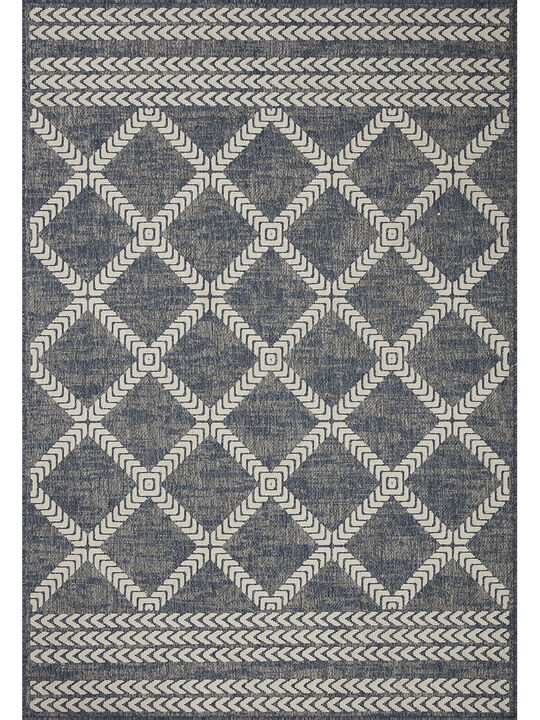 Rainier RAI05 Denim/Ivory 3'11" x 5'11" Rug