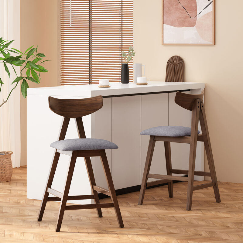 Streamdale Mid-Century Mod Counter Stools Retro Splayed Legs, Upholstered Comfort image number 1