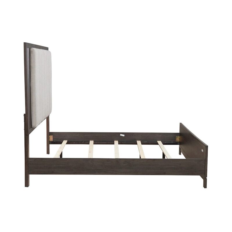 Liberty Furniture Modern Edge King Upholstered Bedframe for Bedroom - Caffe Brown image number 1