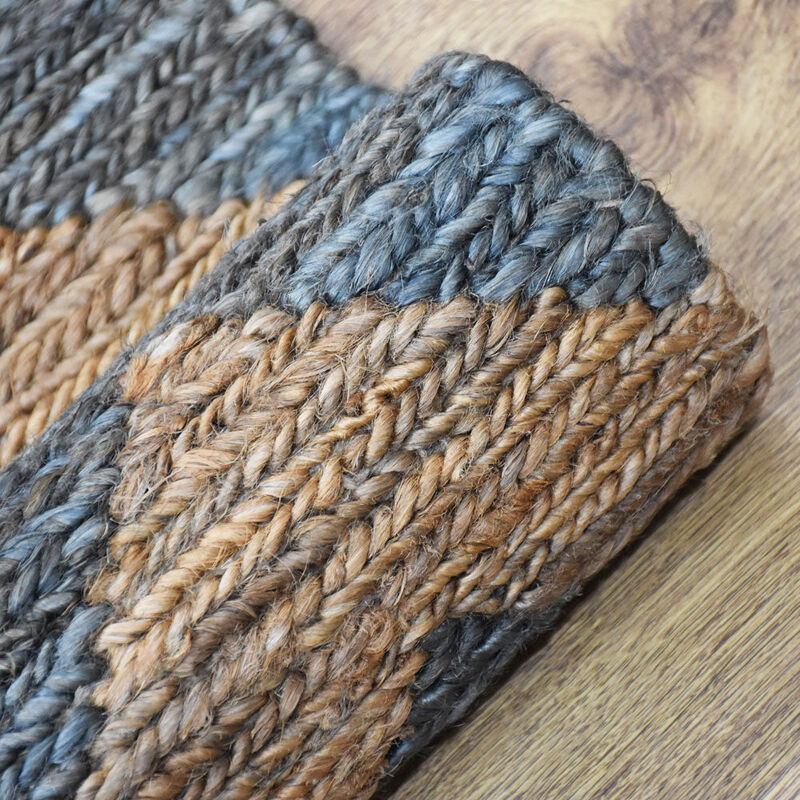 HAND KNOTTED SUMAK JUTE ECO-FRIENDLY Contemporary AREA RUGS  - Rectangle Shape, Contemporary, High Pile, Natural Fiber, Outdoor Indoor Handmade Area Rugs (J00077) image number 7